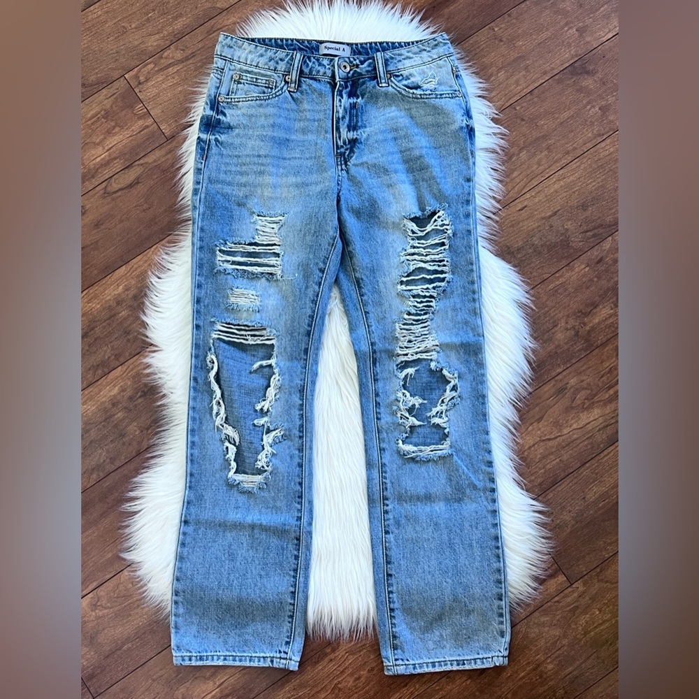 Special A Distressed Faded Blue Jeans-Size 3